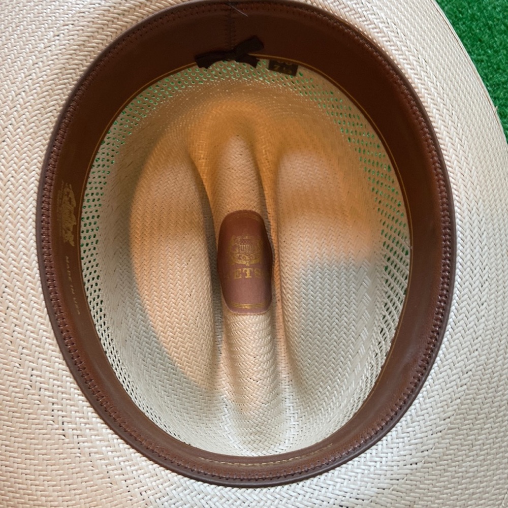 Mens Stetson Open Road straw hat tan barely worn size 7.5